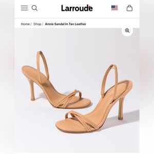 Larroude Annie Sandal in tan leather - 7.5